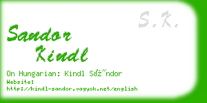 sandor kindl business card